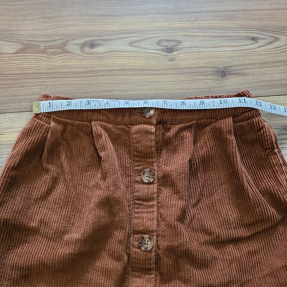 Gap Kids Corduroy Sable Brown Button Front Elastic Waist Mini‎ Skirt Youth L 10